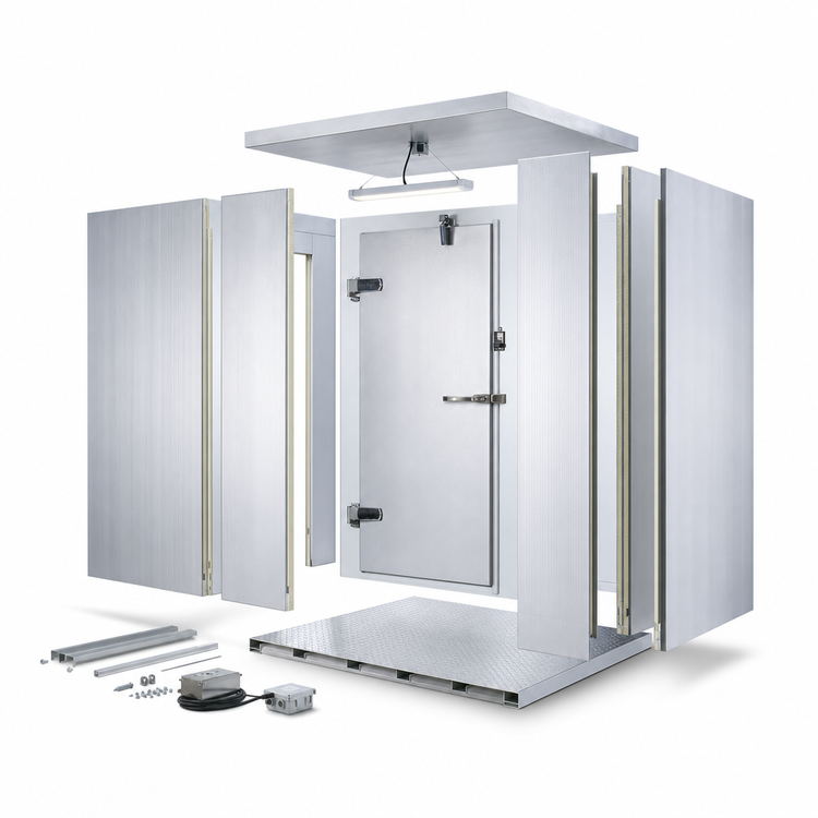 Product image #4 for AmeriKooler Quick Ship Outdoor Walk-In Freezer Panel Package with Aluminum Floor