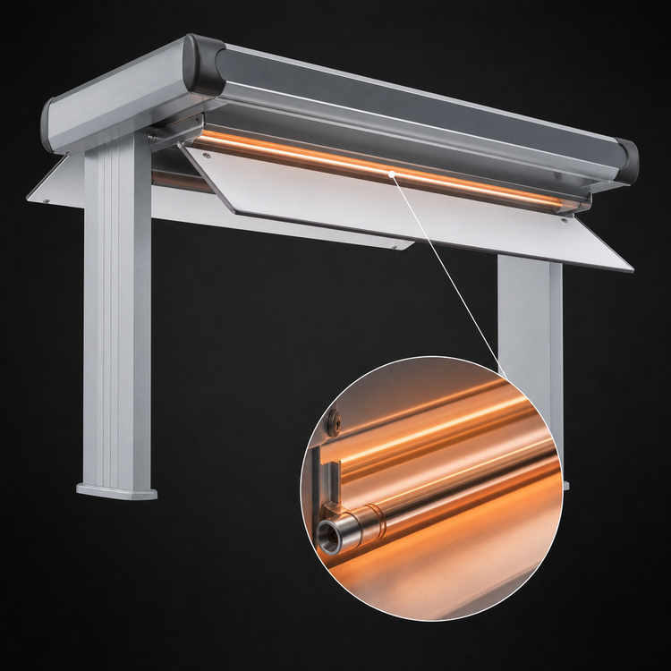 Product image #4 for Hatco Glo-Ray Designer Dual Unlighted Infrared Strip Heater, 51.5-Inch Wide, 6-Inch Spacing, Aluminum