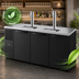 Thumbnail image #4 for True Three-Section 72-Inch Refrigerated Draft Beer Cooler with 2 Columns and Stainless Countertop