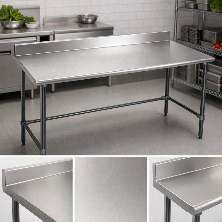Product image #4 for BlendPort Deluxe Series Stainless Steel Work Table with 4-1/2-Inch Backsplash, 84 x 24 Inches
