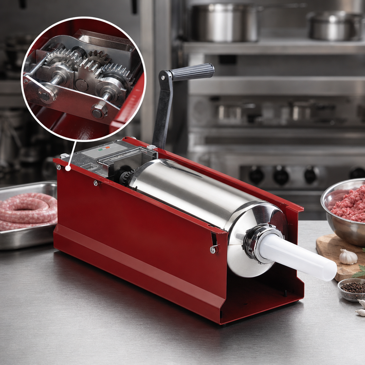 Product image #4 for Trento Red Manual Horizontal Gear Drive Sausage Stuffer, 5 kg (11 lb.) Capacity