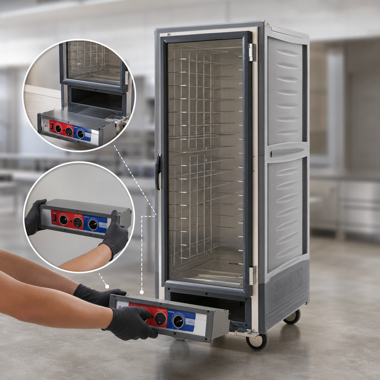 Product image #4 for Metro C5 3 Series Low-Watt Full-Height Heated Holding and Proofing Cabinet with Gray Insulation Armour and Clear Polycarbonate Door
