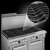 Thumbnail image #4 for Ultimate 48-Inch Commercial Gas Restaurant Range with 7 Open Burners and 2 Space Saver Ovens