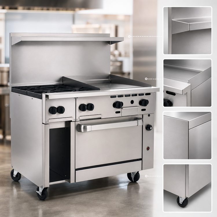 Product image #4 for Vulcan Endurance 48-Inch Gas Restaurant Range with 8 Open Burners and Standard Oven