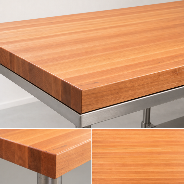 Product image #4 for John Boos Boos Block American Cherry Edge Grain Kitchen Countertop, 132 x 42 x 3-Inch, Varnique Finish