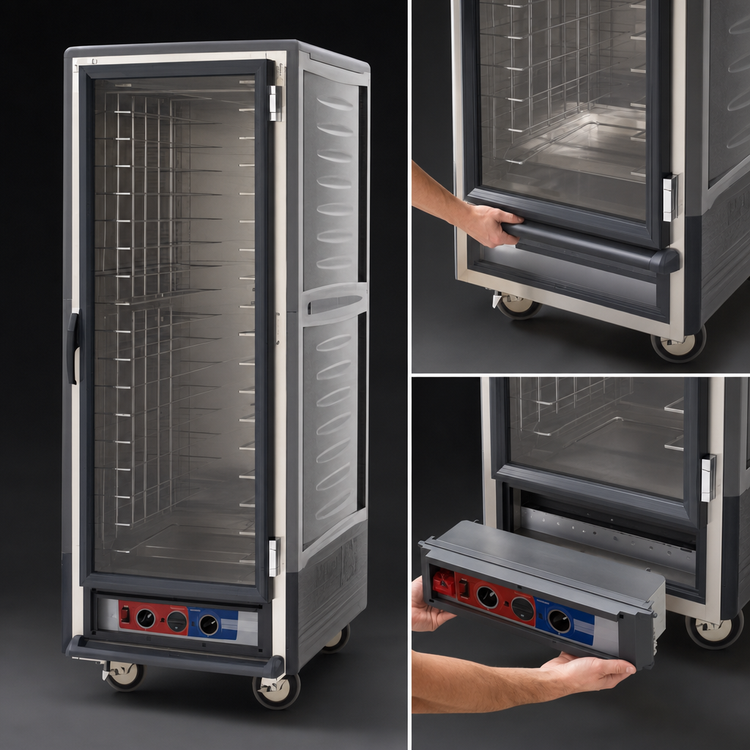 Product image #4 for Metro C5 3 Series Full-Height Mobile Moisture Heated Holding and Proofing Cabinet with Gray Insulation Armour and Clear Polycarbonate Door