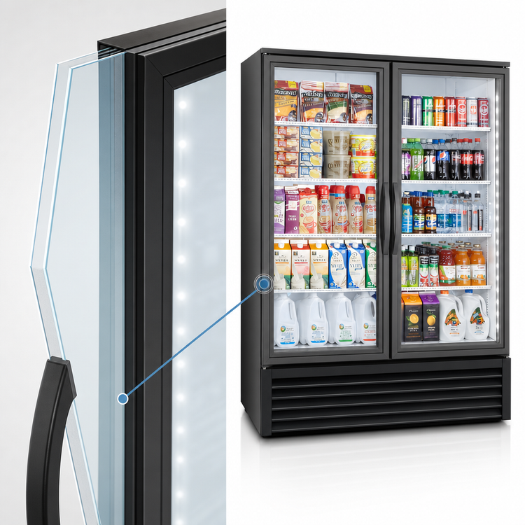 Product image #4 for True 2-Section Glass Door Merchandiser Refrigerator