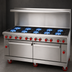 Thumbnail image #4 for American Range 72-Inch Commercial Gas Range with 24-Inch Griddle, 8 Open Burners, Convection Oven, and Storage Base