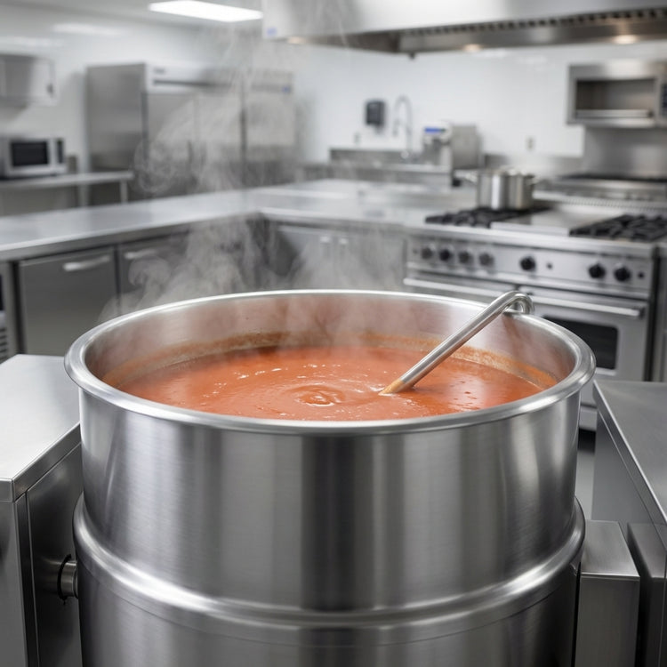 Product image #3 for Crown ELTM-80 80 Gallon Electric Tilting Steam Jacketed Mixer Kettle