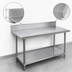 Thumbnail image #4 for Advance Tabco KSS-369 108-Inch x 36-Inch 304 Stainless Steel Work Table with 5-Inch Backsplash and Adjustable Undershelf