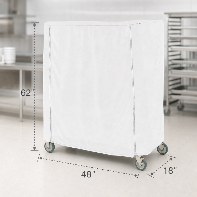 Product image #4 for Metro Queen Mary/Banquet Cart Cover, 48 x 18 x 62 Inches, Uncoated Knitted Polyester, White