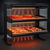 Thumbnail image #4 for Hatco HXMH-60D 60-Inch Countertop Dual-Shelf Horizontal Heated Merchandiser Warmer with LED Lighting