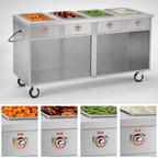 Thumbnail image #4 for FWE / Food Warming Equipment Co., Inc. Handy Line HLC-4W6-1-HWR Mobile Dry Radiant Well Serving Cabinet, 4 Wells, Open Base, Stainless Steel