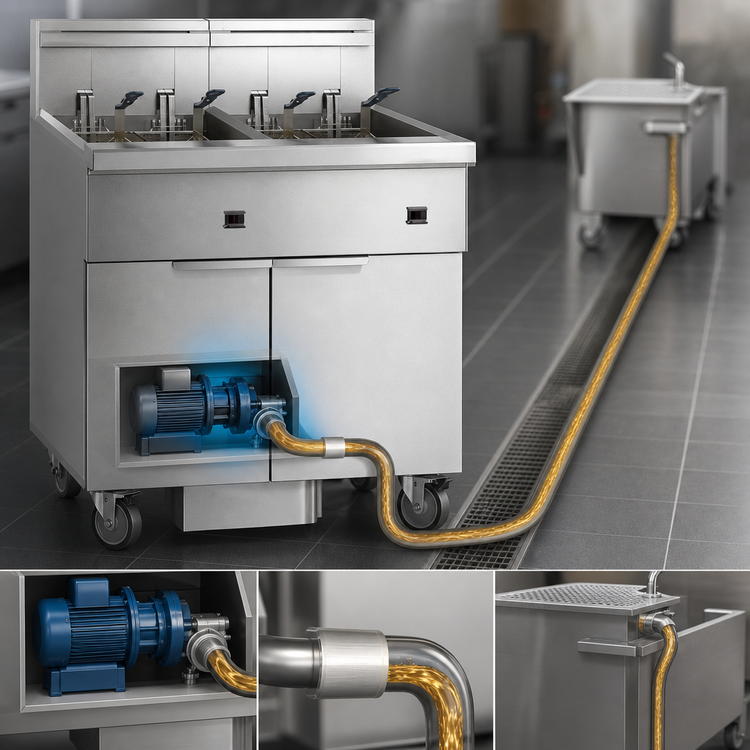 Product image #4 for Imperial Four-Tank Electric Floor Fryer with Built-In Space Saver Filter System, 75 lb. Oil Capacity Per Tank