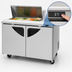 Thumbnail image #4 for Turbo Air Super Deluxe 48 1/4-Inch Two-Section Refrigerated Sandwich/Salad Prep Table with 8-Pan Opening and 2 Doors