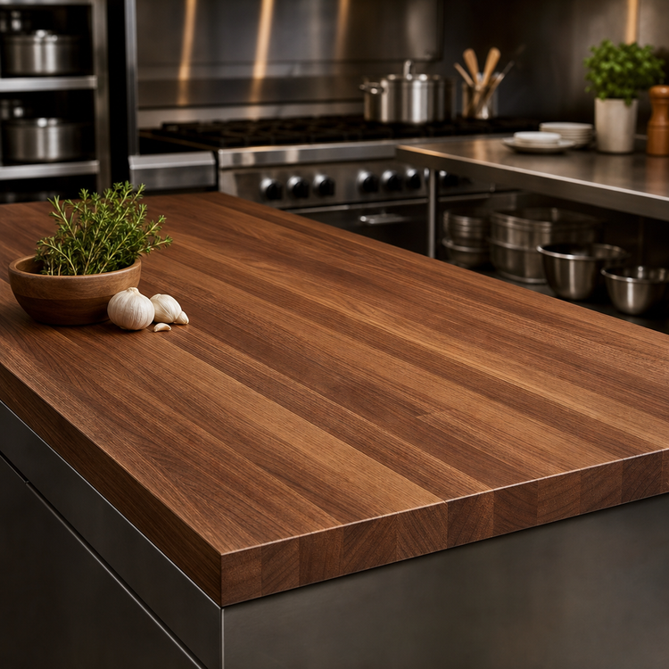 Product image #4 for John Boos Boos Block American Black Walnut Edge Grain Kitchen Countertop, 120 x 32 x 2-1/4 Inch, Penetrating Oil Finish