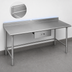 Thumbnail image #4 for Deluxe Series 144-Inch x 36-Inch Stainless Steel Work Table with Rear Upturn and Tubular Base