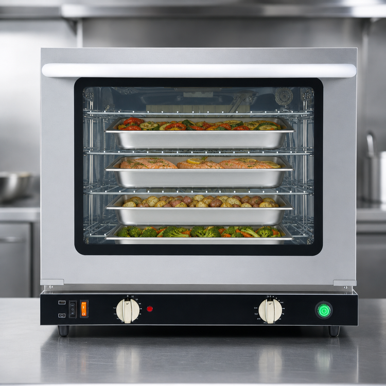 Product image #4 for Omcan Countertop Electric Half-Size Commercial Convection Oven, 4-Pan Capacity
