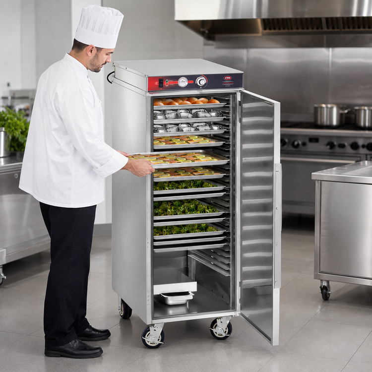 Product image #4 for FWE 3/4 Height Non-Insulated Heated Transport Cabinet for 14 Full-Size Sheet Pans