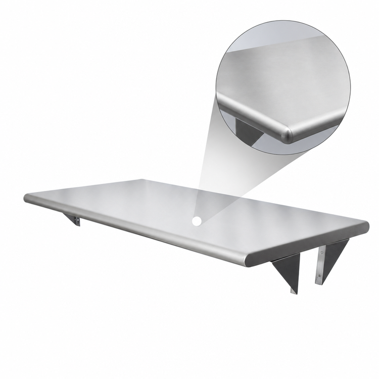 Product image #4 for BK Resources Stainless Steel Pass-Through Shelf, 96 Inch W x 24 Inch D, Wall Mounted