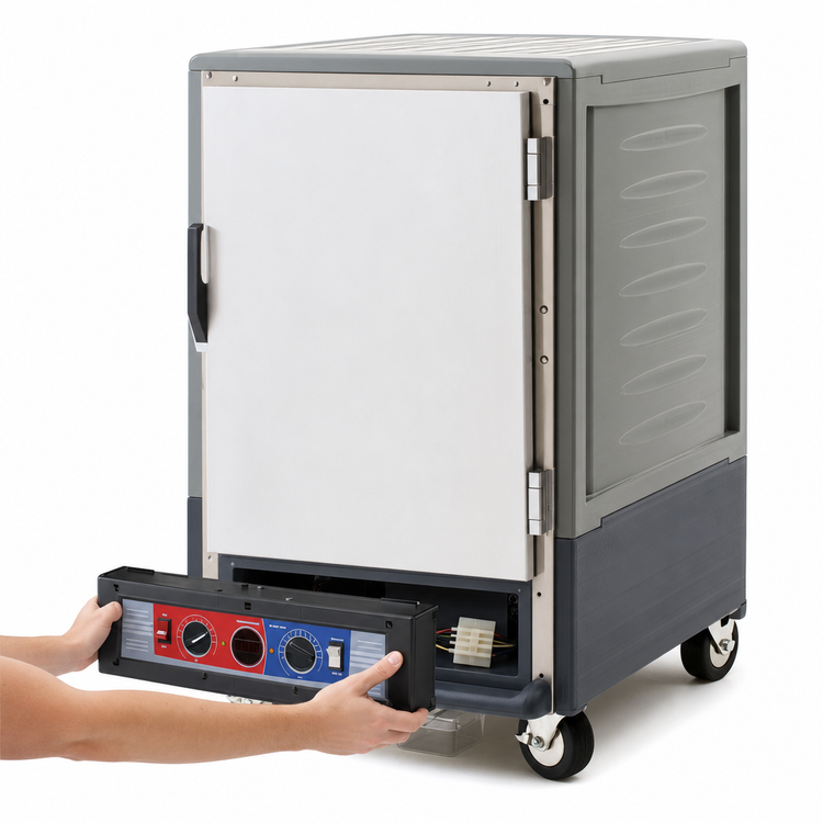 Product image #4 for Metro C5 3 Series Half-Height Mobile Combination Heated Holding and Proofing Cabinet, Gray, Solid Door, 17 Pan Capacity