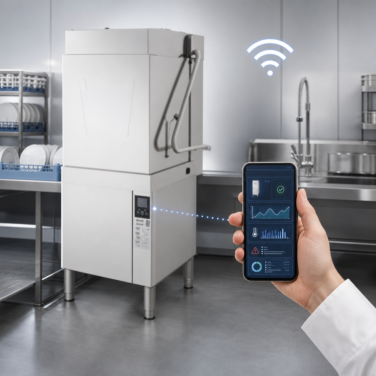 Product image #4 for Hobart AM16T-BAS-8 Tall Base High-Temperature Door-Type Dishwasher, 60 Racks/Hour, Smart Touchscreen, Wi-Fi