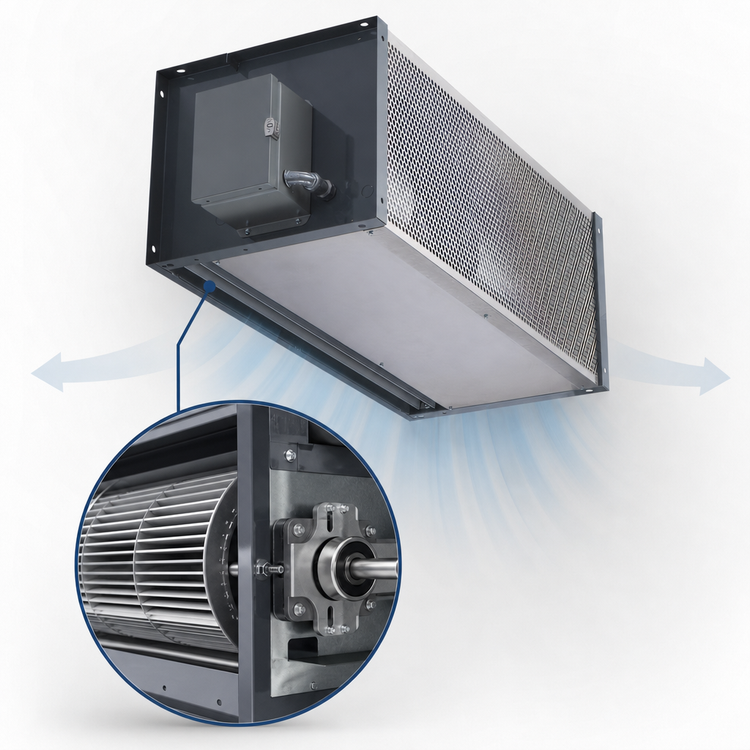 Product image #4 for Berner Industrial IDC14-1060E 60-Inch Heated Direct Drive Electric Air Curtain