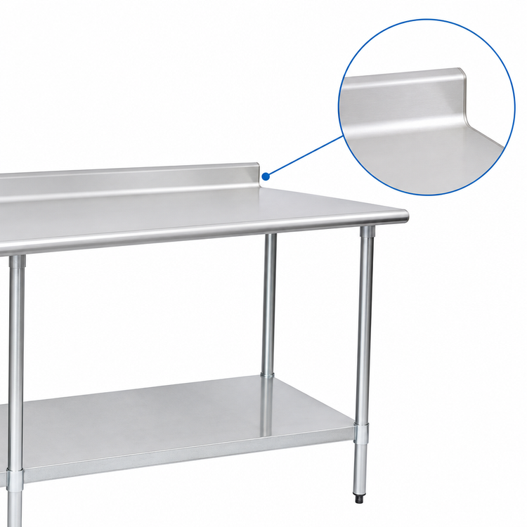 Product image #4 for Eagle Deluxe Series Stainless Steel Work Table with Rear Upturn and Adjustable Undershelf, 144-Inch x 36-Inch