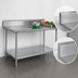 Thumbnail image #4 for Advance Tabco KMG-249 108-Inch x 24-Inch 304 Stainless Steel Work Table with 5-Inch Backsplash and Galvanized Undershelf