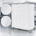 Thumbnail image #4 for Metro 60 x 21 x 74 Inch Waterproof White Vinyl-Nylon Coated Queen Mary & Banquet Cart Cover