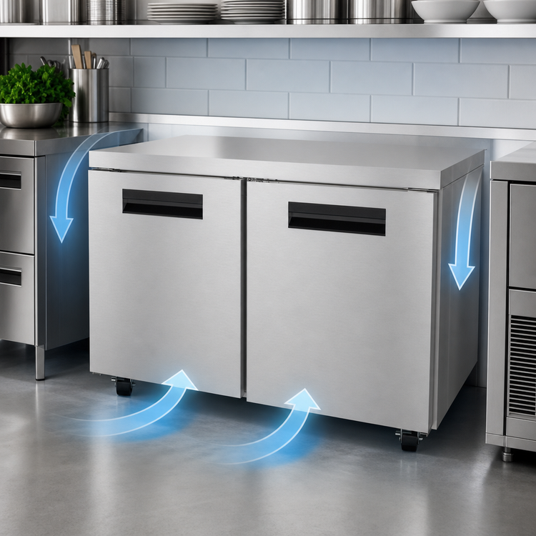 Product image #4 for Hoshizaki Steelheart UR48B 48-Inch Two-Section Undercounter Refrigerator