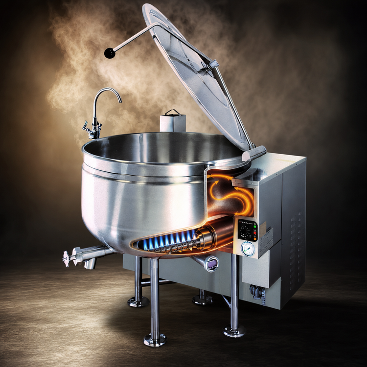 Product image #4 for Cleveland Range Short Series 60-Gallon Stationary Gas-Fired Steam Jacketed Kettle