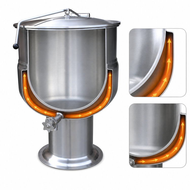 Product image #4 for Crown DP-20 Stationary Direct Steam Kettle, 20 Gallon, Pedestal Base