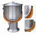 Thumbnail image #4 for Crown DP-20 Stationary Direct Steam Kettle, 20 Gallon, Pedestal Base
