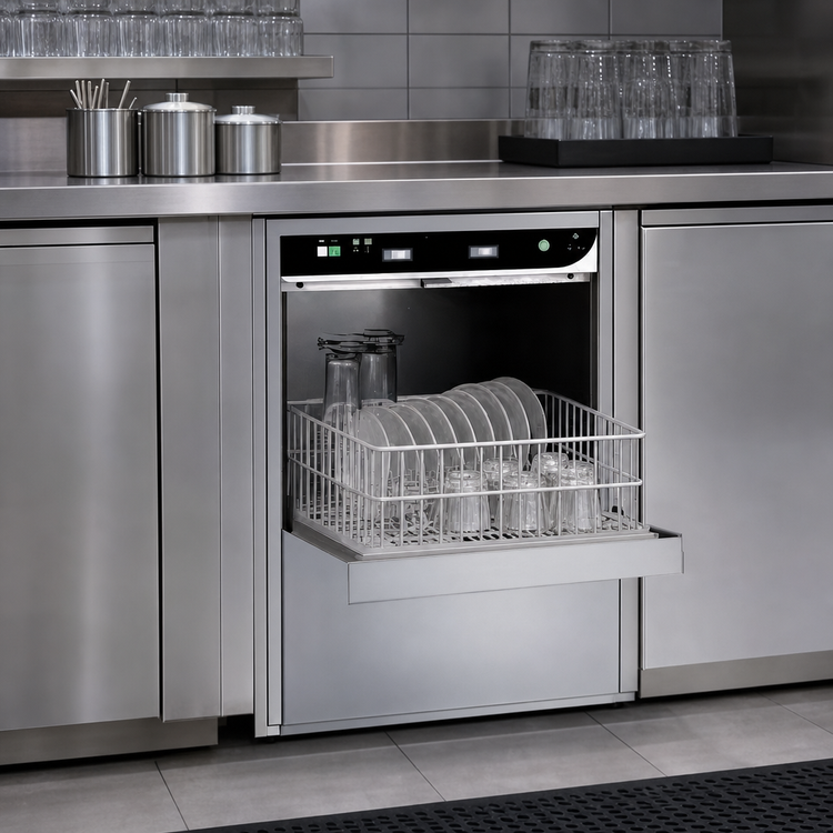 Product image #4 for Jet-Tech F-16/C Undercounter High-Temperature Glass Washer with Built-In Booster, 20 Racks/Hour