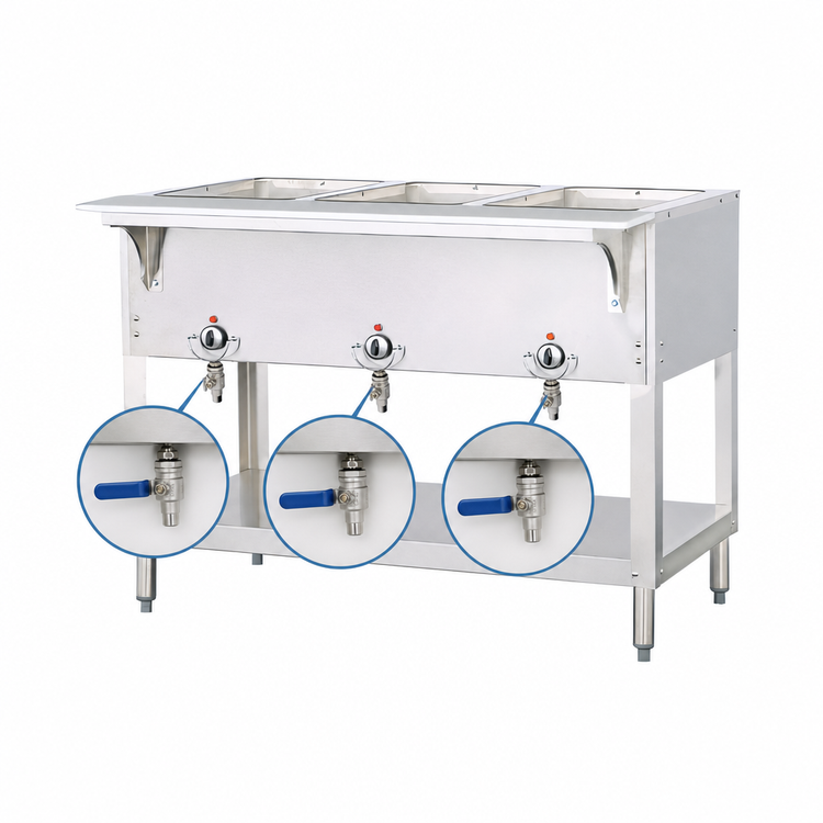 Product image #4 for Aerohot Electric Hot Food Station with 3 Sealed Wells, Open Base, and Carving Board