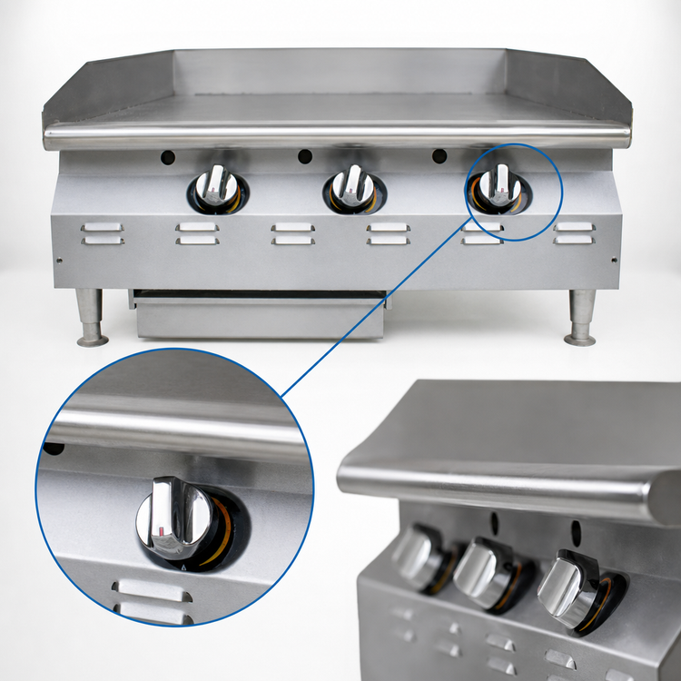 Product image #4 for RedHots Chef's Line Extra-Deep 48-Inch Countertop LP Gas Griddle with Manual Controls