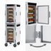Thumbnail image #5 for Metro HotBlox Narrow 16-Pan Dual Cavity Mobile Heated Holding Cabinet with Clear Doors and Analog Controls
