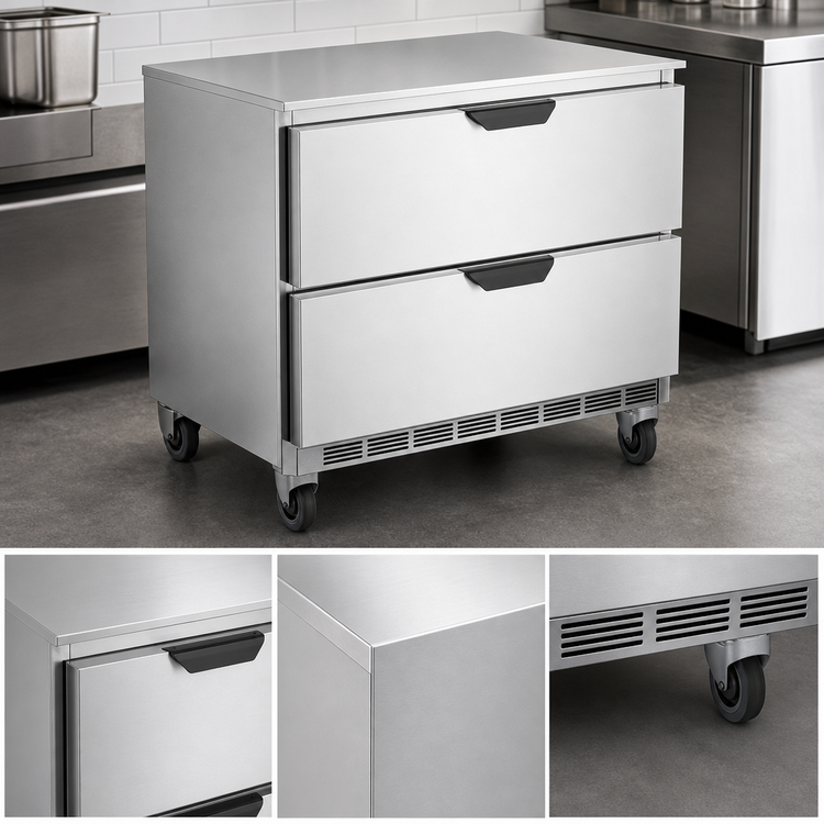 Product image #4 for Beverage Air 36-Inch Undercounter Drawer Refrigerator, 2-Drawer, 8.5 Cu. Ft.
