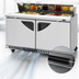 Thumbnail image #4 for Turbo Air Super Deluxe 60-Inch Front-Breathing Stainless Steel 2-Door Sandwich/Salad Prep Table, 16-Pan, 14.8 Cu. Ft.