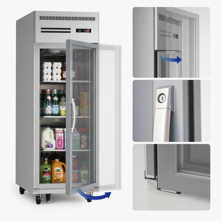 Product image #4 for Everest Refrigeration ESGR1 One-Section Glass Door Reach-In Refrigerator, 29-1/4 Inch Wide, 23 Cu. Ft., Top-Mounted Self-Contained