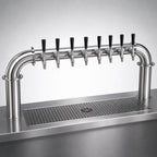 Thumbnail image #4 for Krowne KPTP-8A Pass-Through Pipe Beer Tower, 8-Faucet, Air-Cooled, Brushed Stainless Steel, 45-Inch, Countertop Mount