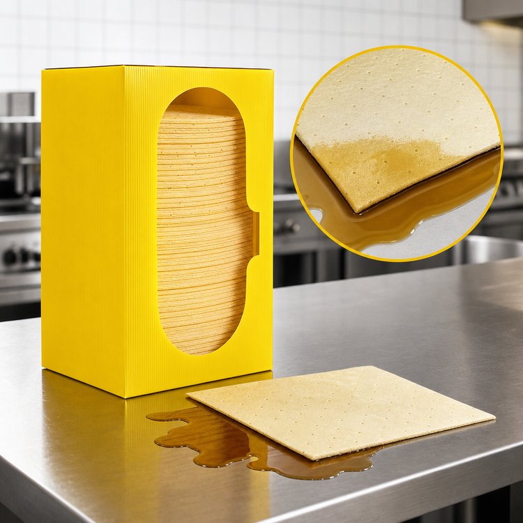 Product image #4 for Over-The-Spill Yellow Spill Absorbent Station Kit with 22 Pads and Dispenser