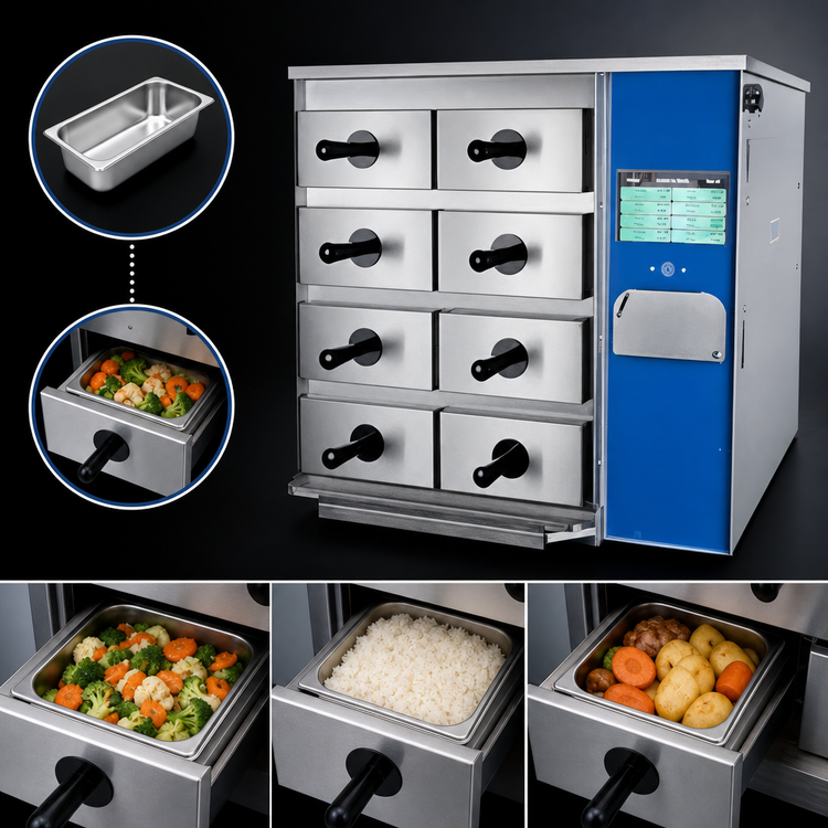 Product image #4 for Antunes IS-8000 InfiniSteam 8-Compartment Countertop Steamer