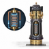 Thumbnail image #4 for Glastender Rembrandt Single-Column 3-Faucet Glycol-Cooled Draft Dispensing Tower, Mirror Finish Ceramic, Countertop Mount
