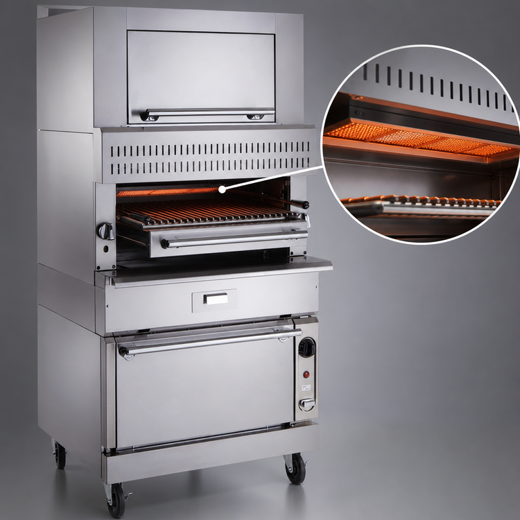 Product image #4 for Vulcan V Series Heavy Duty Range Match Gas Single-Deck Infrared Deck Broiler with Cabinet Base