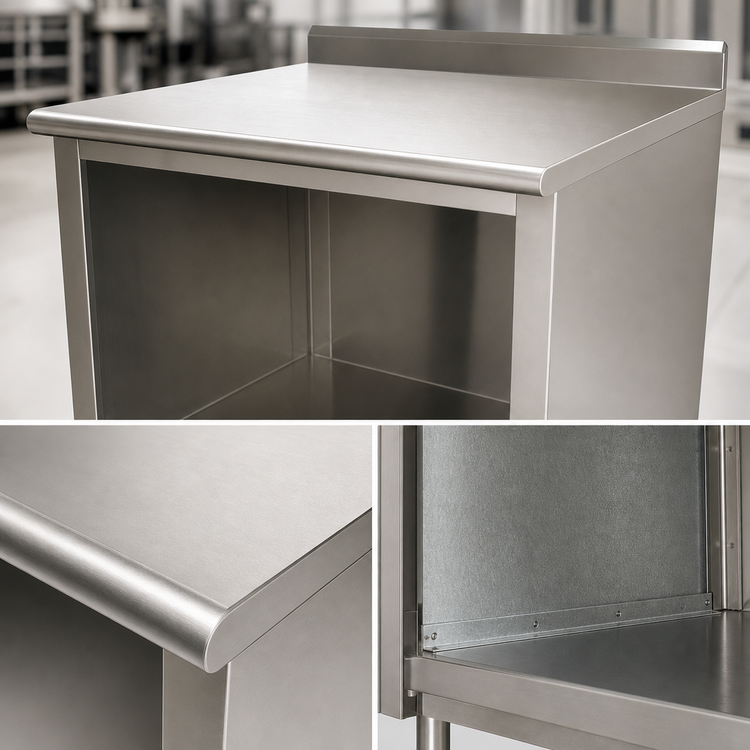 Product image #4 for Advance Tabco Special Value Series 60 x 30 Inch Economy Open Base Work Table with 5-Inch Backsplash