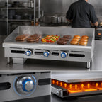Thumbnail image #4 for Imperial (Middleby) ITG-72 72-Inch Countertop Gas Griddle, Thermostatic, 24-Inch Deep, 1-Inch Polished Steel Plate