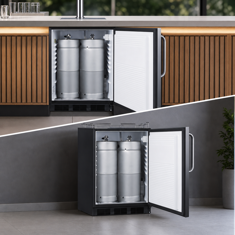 Product image #5 for Summit Commercial ADA-Compliant Outdoor Built-In/Freestanding Dual Tap Kegerator Beer Dispenser, 24-Inch, 5.5 Cu. Ft.