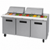 Thumbnail image #4 for Hoshizaki Steelheart SR72B-24M Three-Section Mega Top Prep Refrigerator, 72-Inch W, 24-Pan